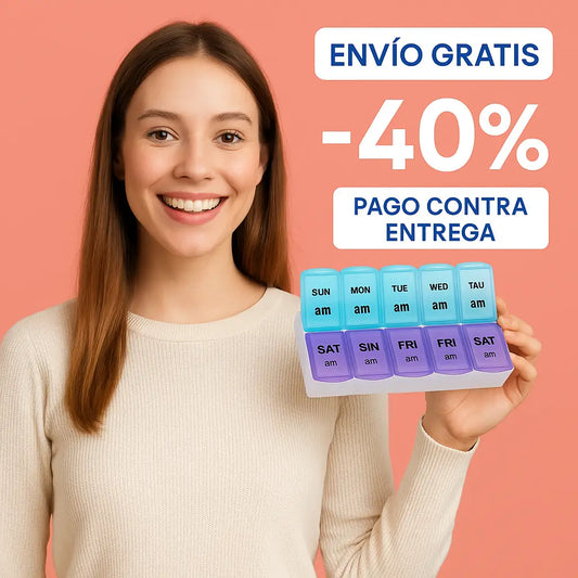 Pastillero semanal AM PM: Ideal Para Viajes de Gran Capacidad ➕ Envío Gratis