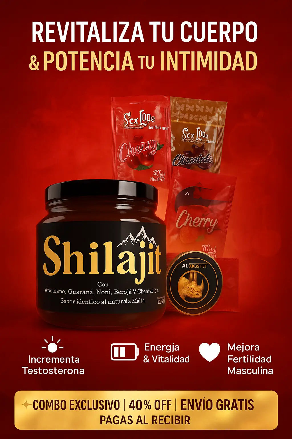 Shilajit Original Potenciado 🎁 Compra el Shilajit y Recibe 2 Regalos ➕ Envío Gratis