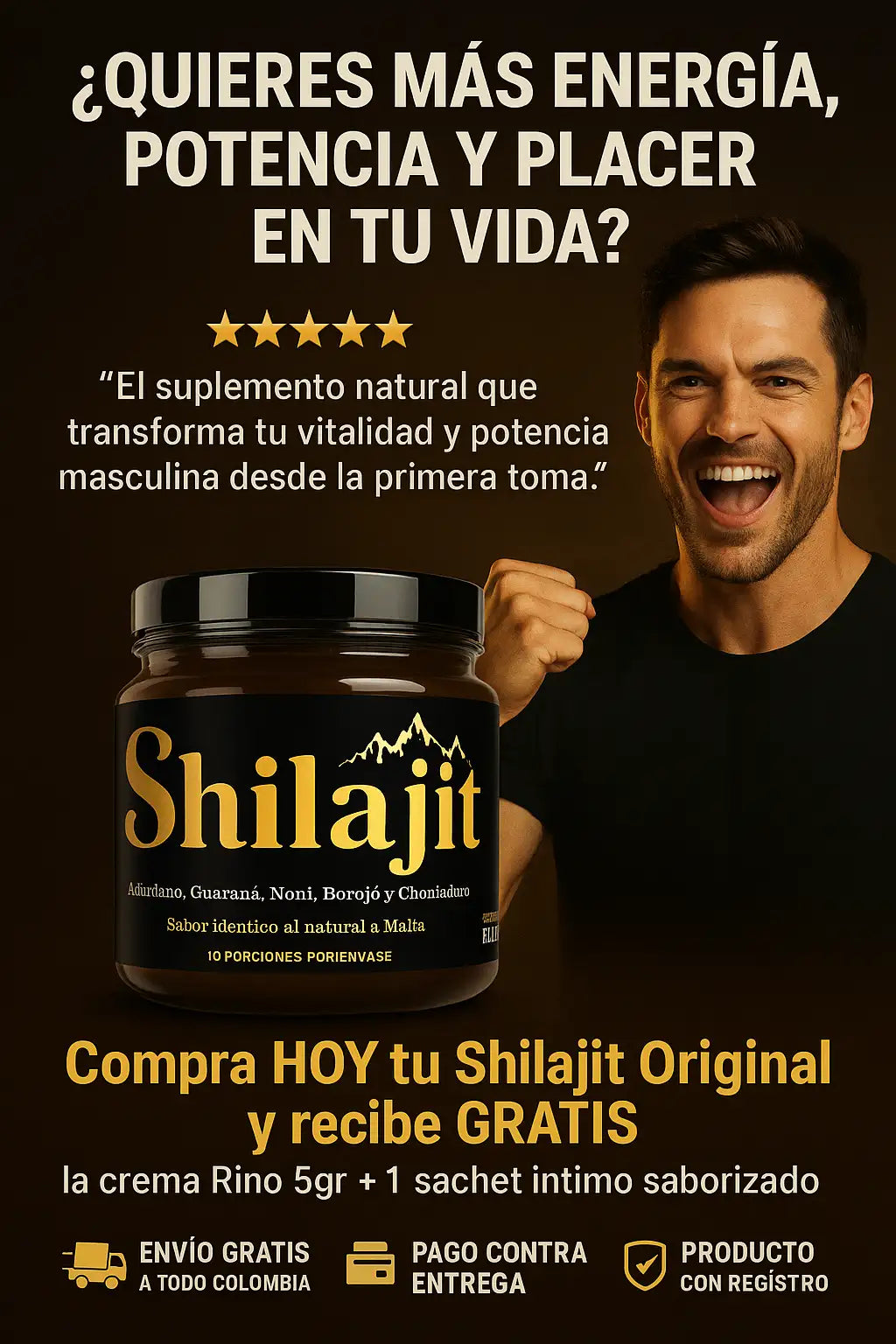 Shilajit Original Potenciado 🎁 Compra el Shilajit y Recibe 2 Regalos ➕ Envío Gratis