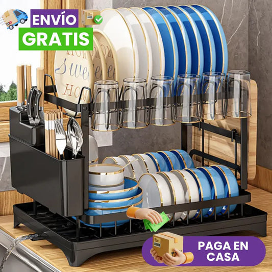 Escurridor de Platos DuoClean 2 Niveles ➕ Envió Gratis