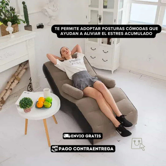 EL MEJOR SOFA MINIMALISTA INFLABLE➕INFLADOR GRATIS😀(Carga de Hasta 150 kg)➕ENVIO GRATIS