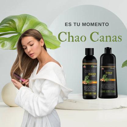 Shampoo Chao Canas Cabello joven, brillante y sin canas, naturalmente ✨ ReviveGlow™  ➕ Obsequios🎁