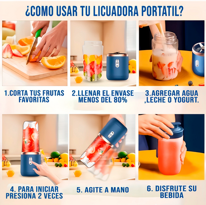 POTENTE LICUADORA PORTATIL ✨ VASO ADICIONAL DE OBSEQUIO 🎁 Envío Gratis