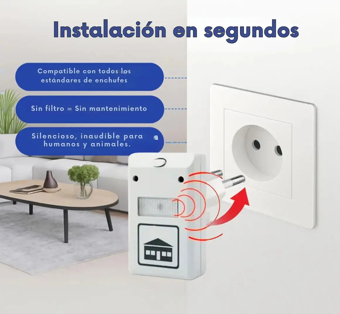 Repelente Ultrasónico PestReject®  Potente Dispositivo de Control de Plagas ➕ Envío Gratis