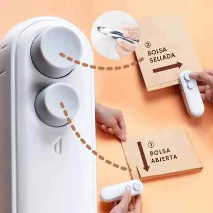 Sellador y Cortador de Bolsas 2 en 1 | Portátil y Recargable ➕ Envió Gratis