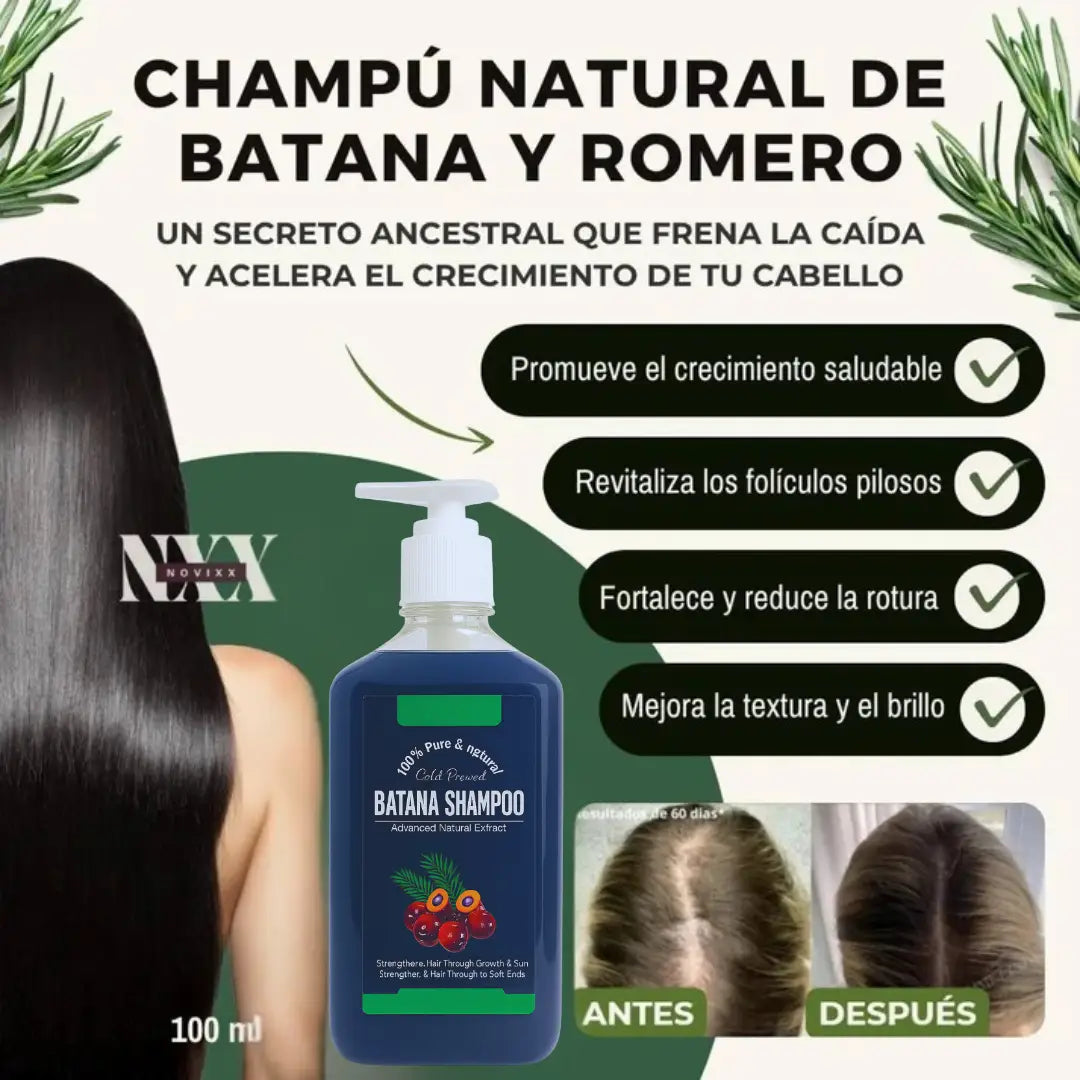 Shampoo Natural de Batana y Extracto de Romero ➕ Envío Gratis