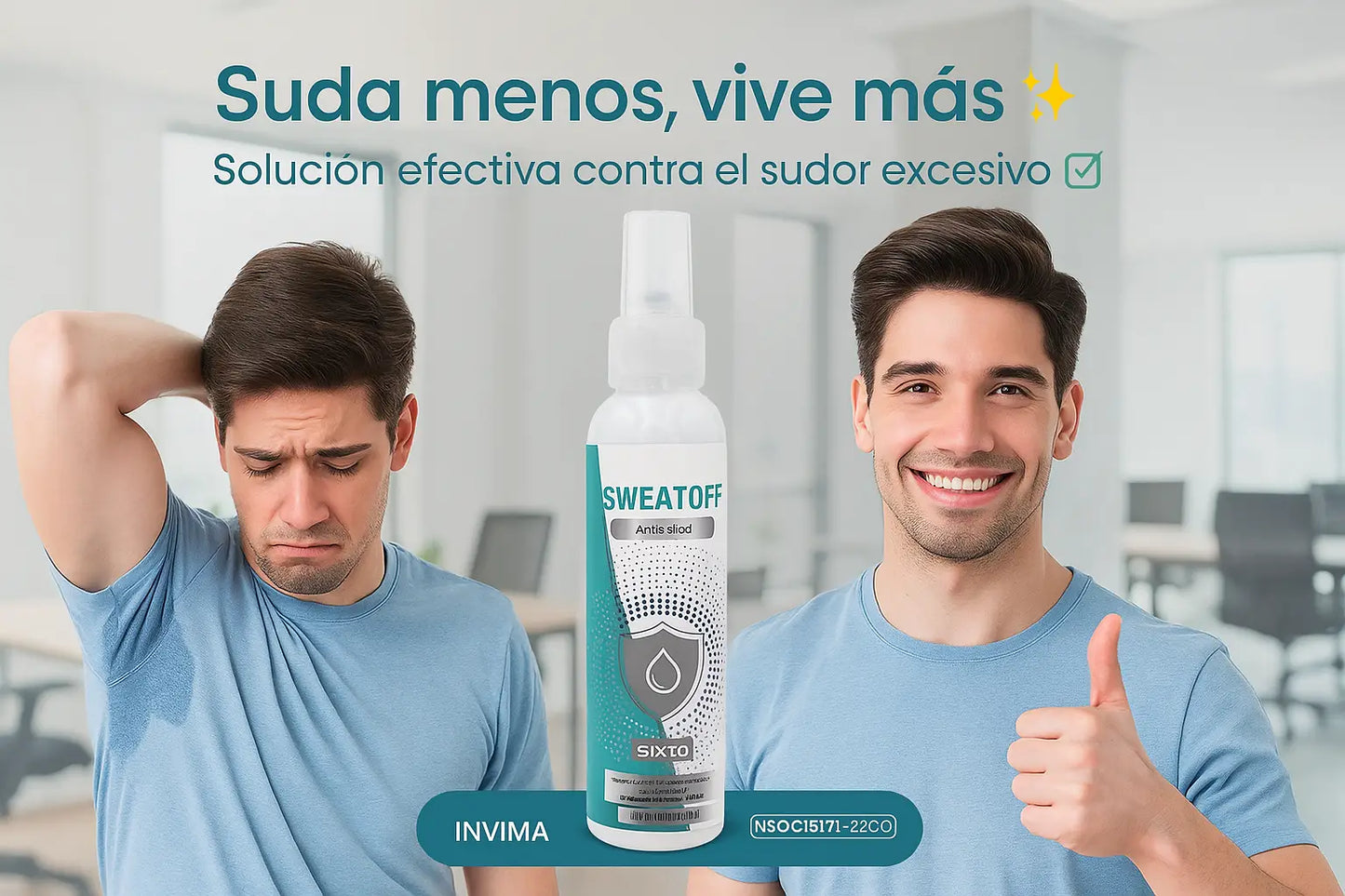 Spray Antisudor Sweatoff® Acción Potente ➕ Envío Gratis