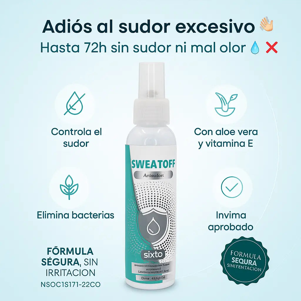 Spray Antisudor Sweatoff® Acción Potente ➕ Envío Gratis