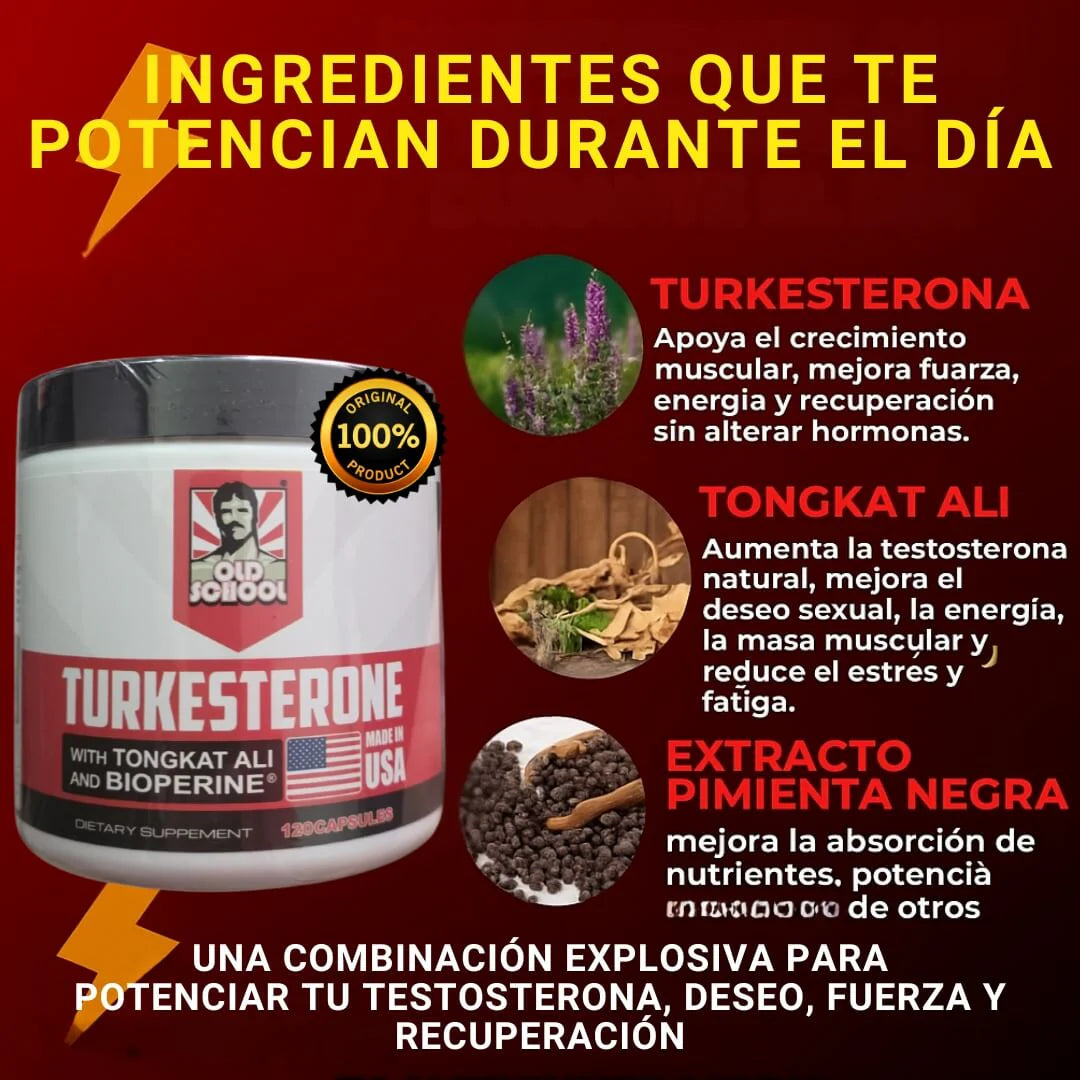 UN TORO EN LA CAMA Y EL GYM CON EL PODER NATURAL DE TURKESTERONE 120 Caps