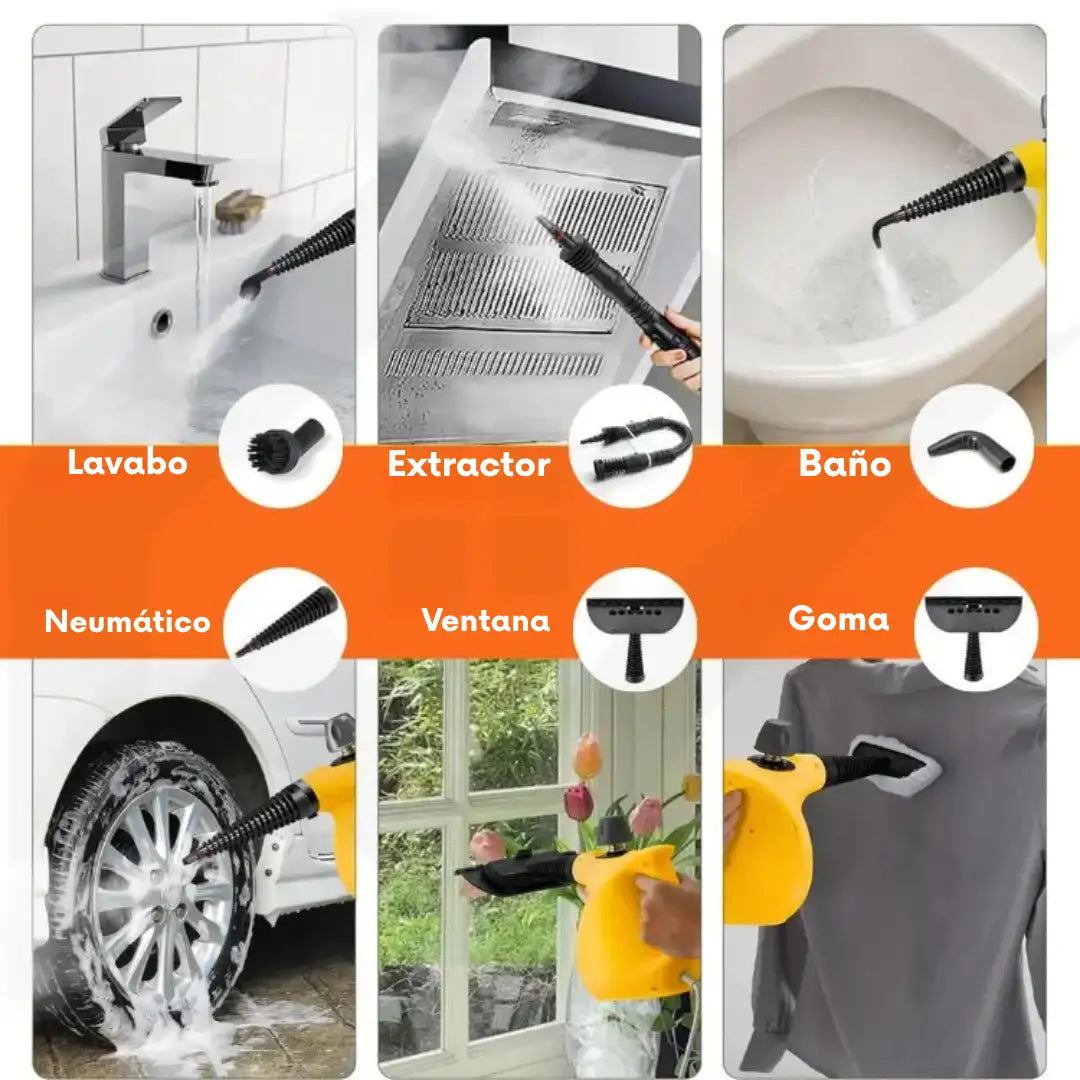 Potente Limpiador a vapor 1000W 3,5 bares de Presión ➕ Envío Gratis