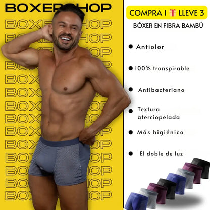 BÓXERS DE FIBRA DE BAMBÚ ✨ BAMBOOWEAR PREMIUM x3 ➕ Envío Gratis