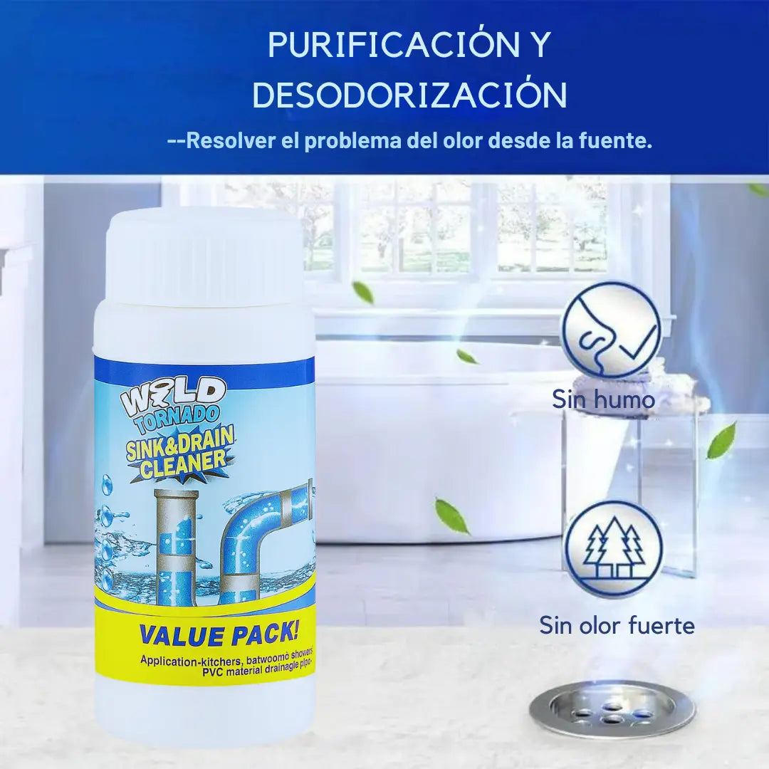 Potente Desatascador de Desagües para Cocina y Baño - Disuelve más de 200 tipos de Obstrucciones y Elimina el 49% de las Bacterias