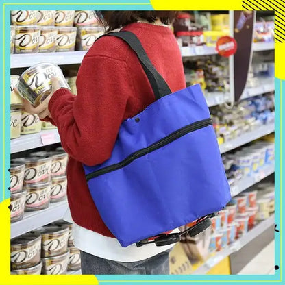 Carrito Resistente de Compra Plegable 2 en 1 ➕ Envío Gratis