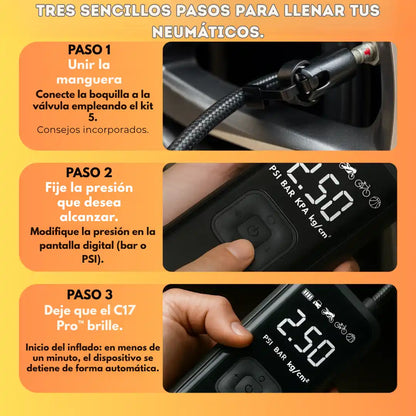 C17 Pro™ – Compresor de Aire Inalámbrico Profesional e Inteligente ➕ Envío Gratis