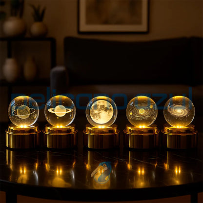 ZAYA ✨ Lampara Esfera De Cristal Rotación infinita ➕ Envío Gratis