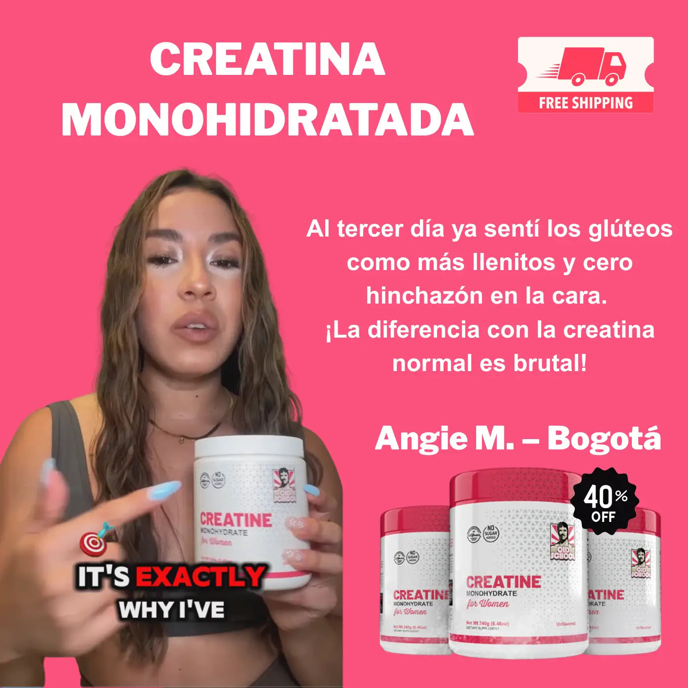 CREATINA CON MONOHIDRATO - TONIFICA TU CUERPO SIN INFLARTE ➕  Envío Gratis