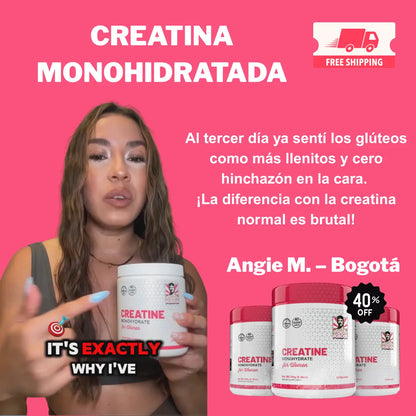 CREATINA CON MONOHIDRATO - TONIFICA TU CUERPO SIN INFLARTE ➕  Envío Gratis