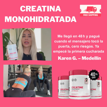 CREATINA CON MONOHIDRATO - TONIFICA TU CUERPO SIN INFLARTE ➕  Envío Gratis