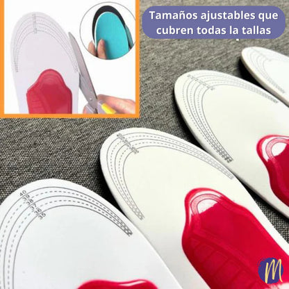 Plantillas Ortopédicas - Tecnología Gel que alivia el dolor por fascitis plantar o largas jornadas de pie.