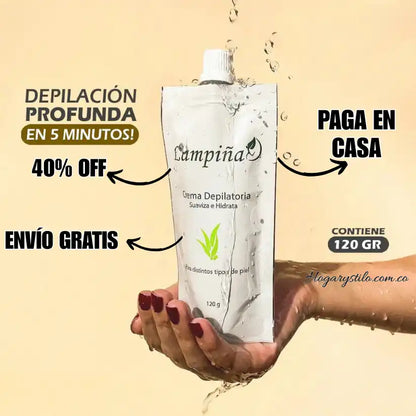 Crema Depilatoria Lampiña™ Original 🔥 Depilación efectiva en 5 Minutos➕ Envío Gratis