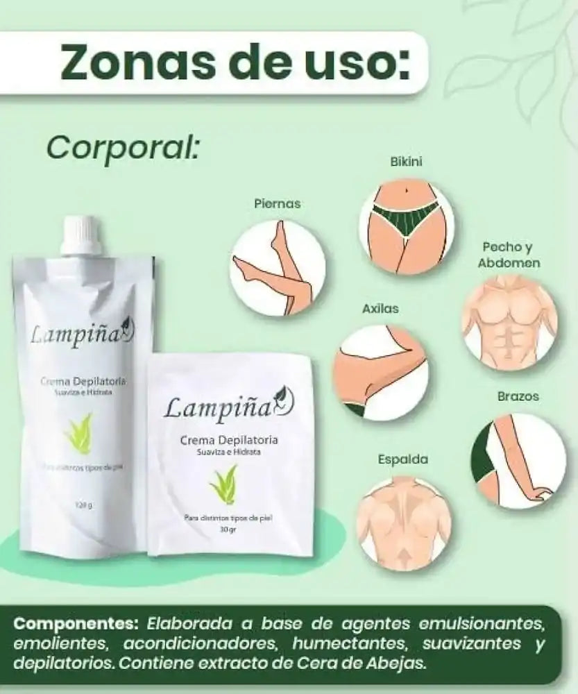 Crema Depilatoria Lampiña™ Original 🔥 Depilación efectiva en 5 Minutos➕ Envío Gratis