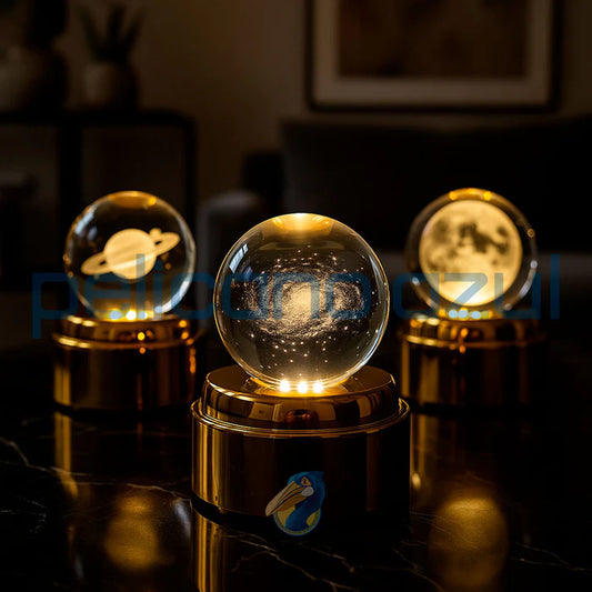 ZAYA ✨ Lampara Esfera De Cristal Rotación infinita ➕ Envío Gratis