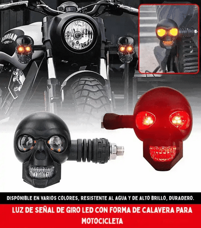 Potentes Direccionales para Motocicleta de Calavera con Luz LED Modificada ➕ Envío Gratis