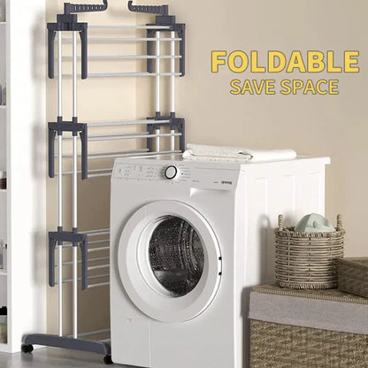 Tendedero De Ropa Plegable Con Ruedas ➕ Envío Gratis