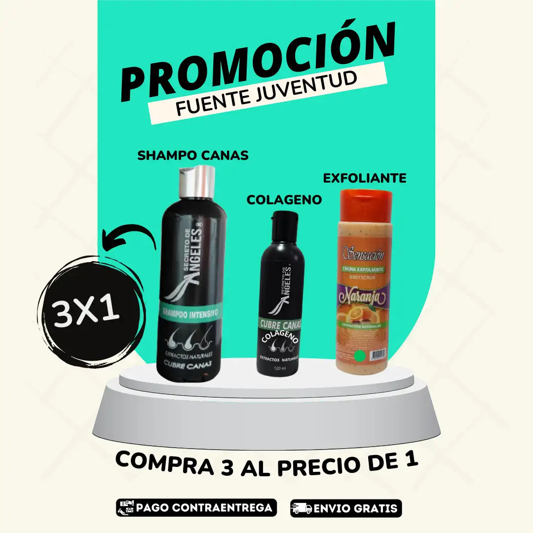 Shampoo Cubre Canas ✨Con Obsequio de 2 Colágenos 🎁 3 A PRECIO DE 1 ➕ Envío Gratis