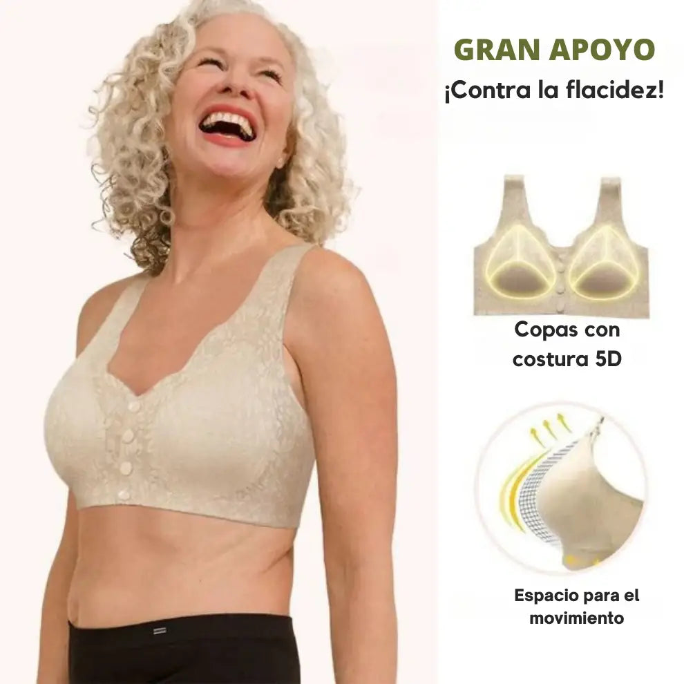 Sujetador de Botones Frontales sin Costuras para Dormir con Abertura Frontal