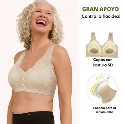 Sujetador de Botones Frontales sin Costuras para Dormir con Abertura Frontal