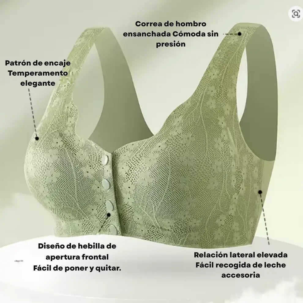Sujetador de Botones Frontales sin Costuras para Dormir con Abertura Frontal