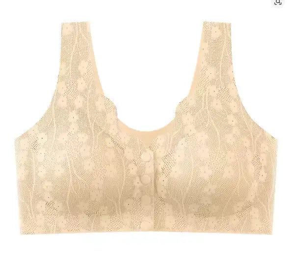 Sujetador de Botones Frontales sin Costuras para Dormir con Abertura Frontal