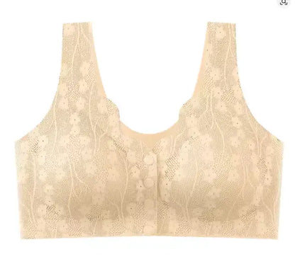 Sujetador de Botones Frontales sin Costuras para Dormir con Abertura Frontal